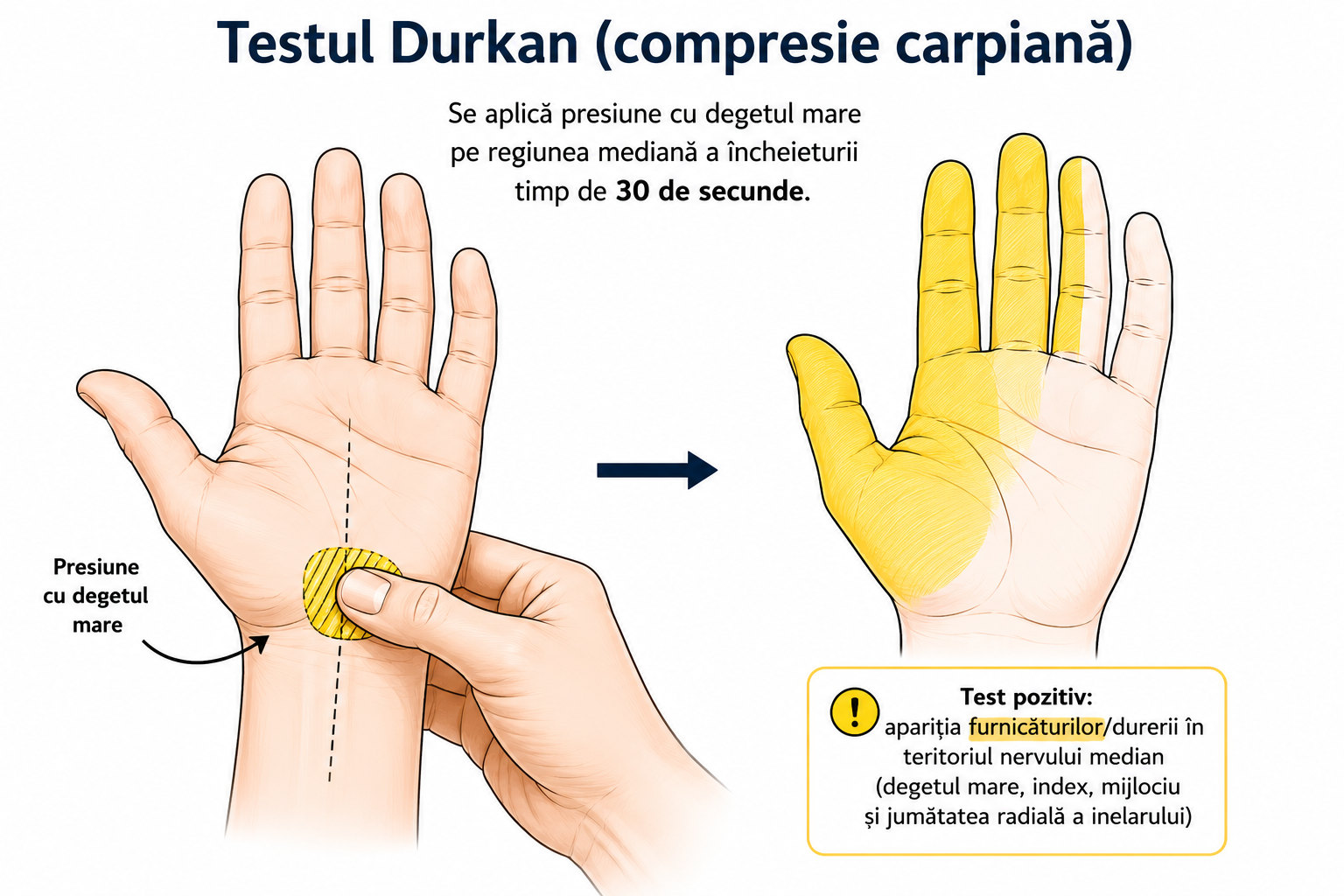 Sindromul de canal carpian — test clinic